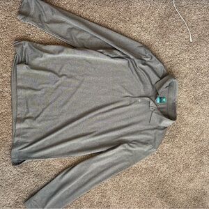 Gray Long Sleeve Polo Top